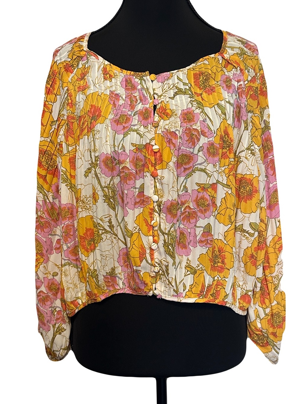 Rose & Olive Vibrant Floral Blouse